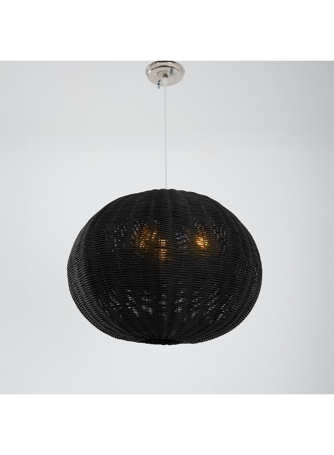 تبس هوم لمب نجفة TBS باللون اسود مصنوعة من بامبو لإضاءة المنزل والديكور - Image 1